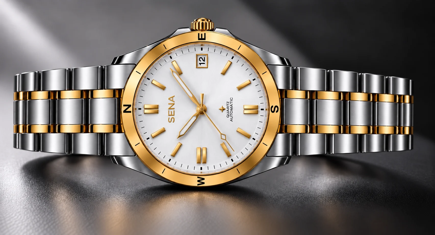 Preview of a gold and steel SENA watch