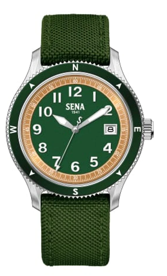 SENA Warisan 3-Hands Date Gents, Green